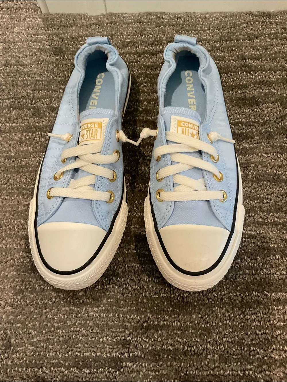 Converse Kids Low-Top Canvas Sneakers - Light Blue and White
